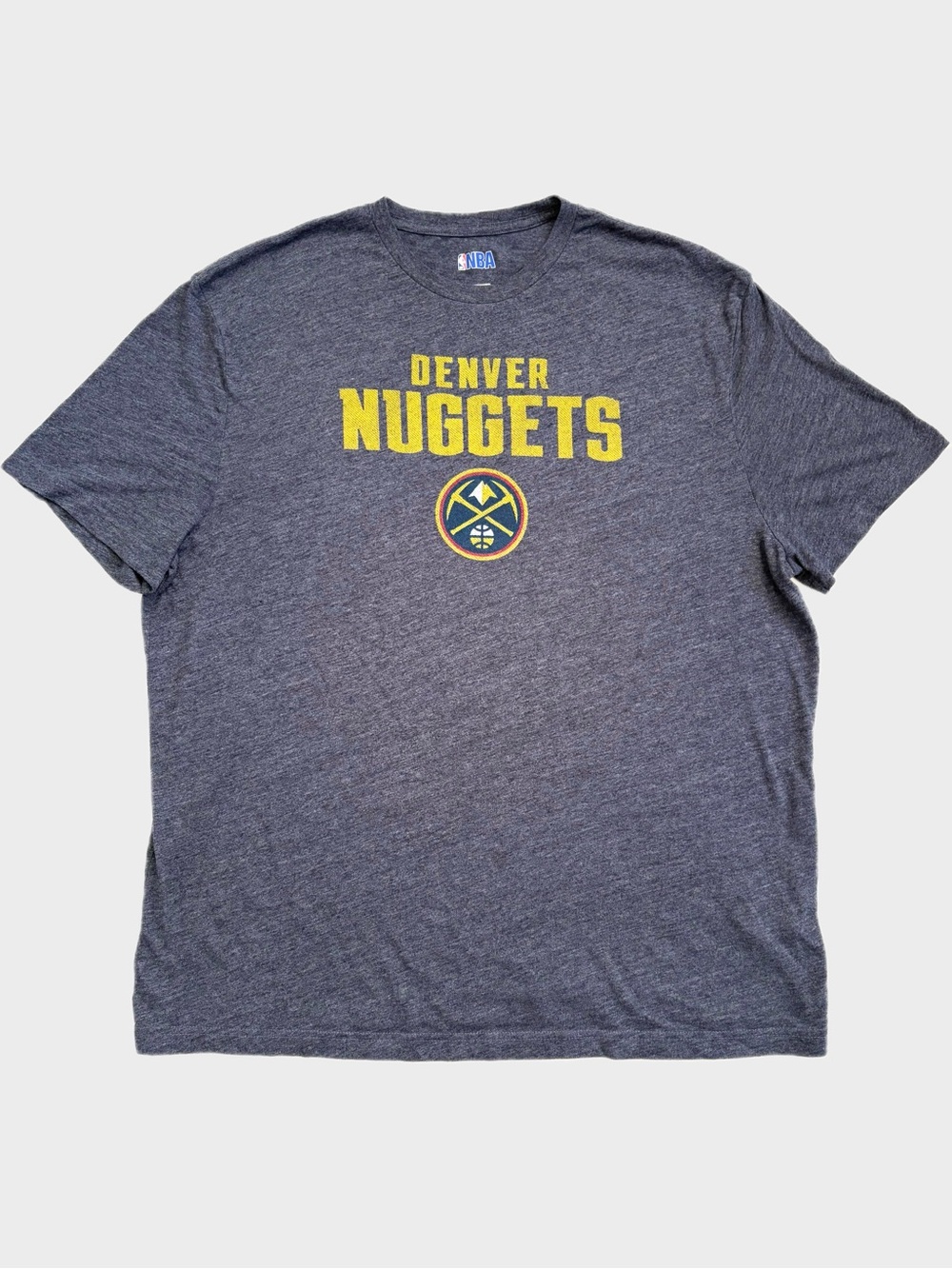Men’s 2XL NBA Denver Nuggets Blue Gray Basketball T-Shirt